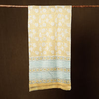 Yellow - Pure Wool Sanganeri Block Printed Stole