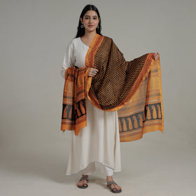  Natural Dyed Hand Block Print Chanderi Silk Bagh Dupatta