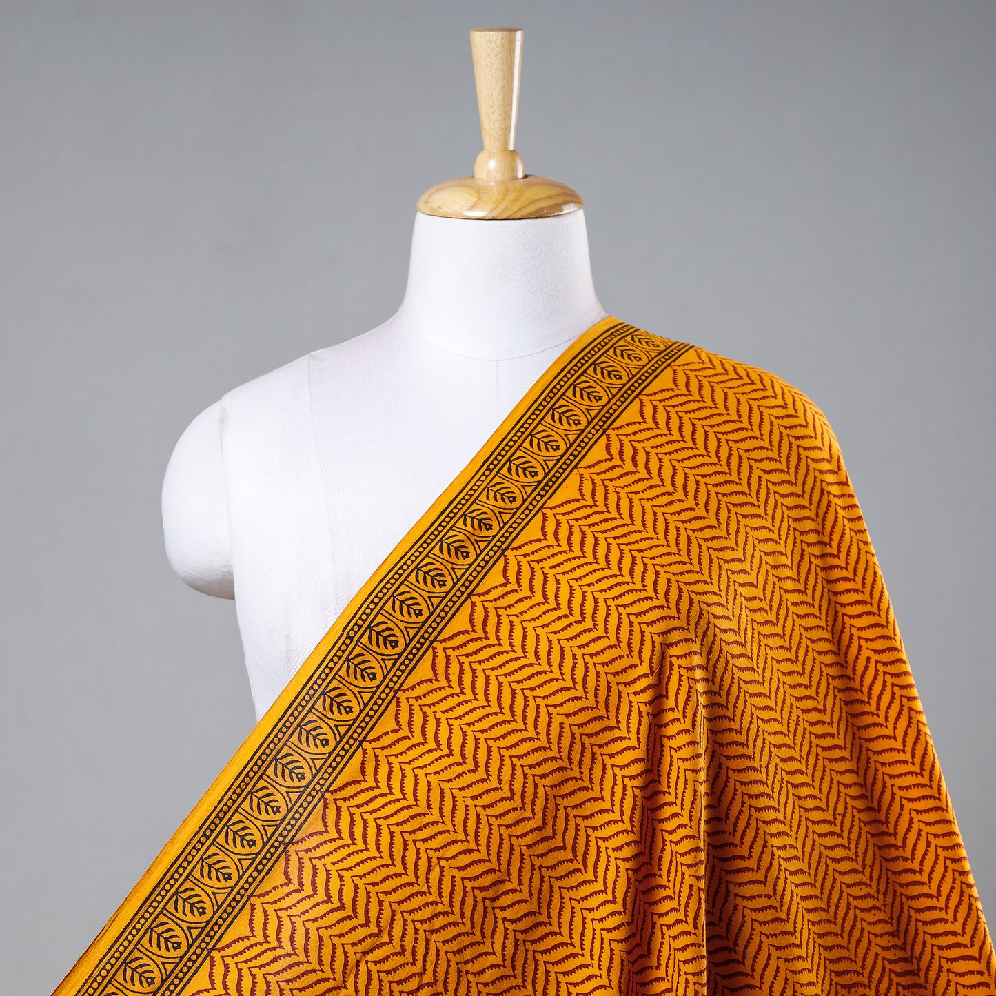 Yellow - Bagh Hand Block Printed Cotton Fabric