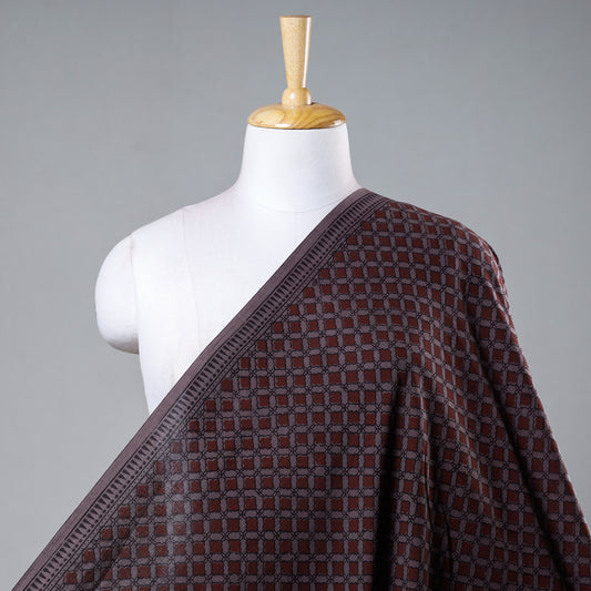 Brown - Bagh Hand Block Printed Cotton Fabric