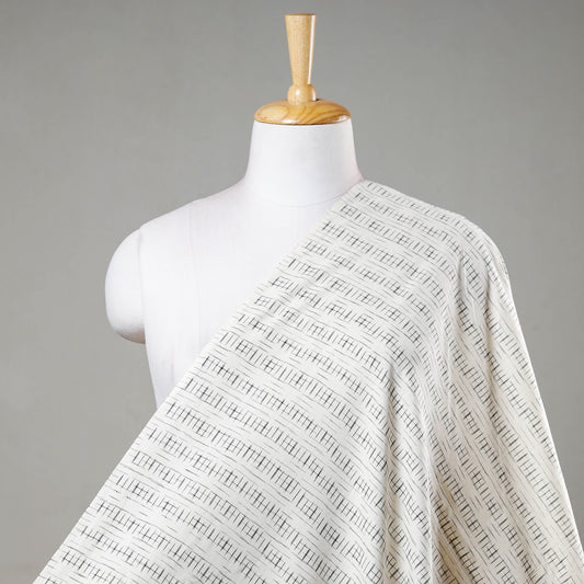Daisy Cream Pochampally Double Ikat Handloom Cotton Fabric
