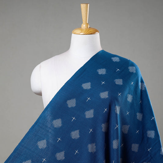 Firozi Blue Pochampally Double Ikat Handloom Cotton Fabric