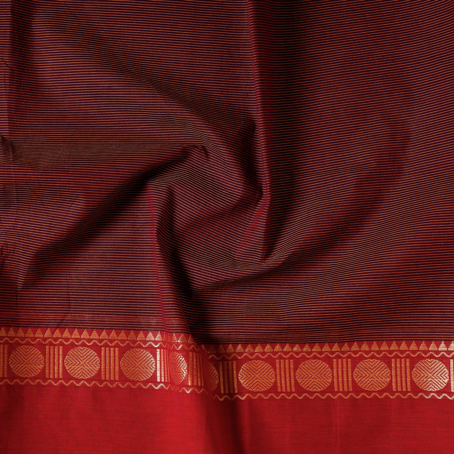 Maroon - Kanchipuram Cotton Precut Fabric (1.1 Meter)
