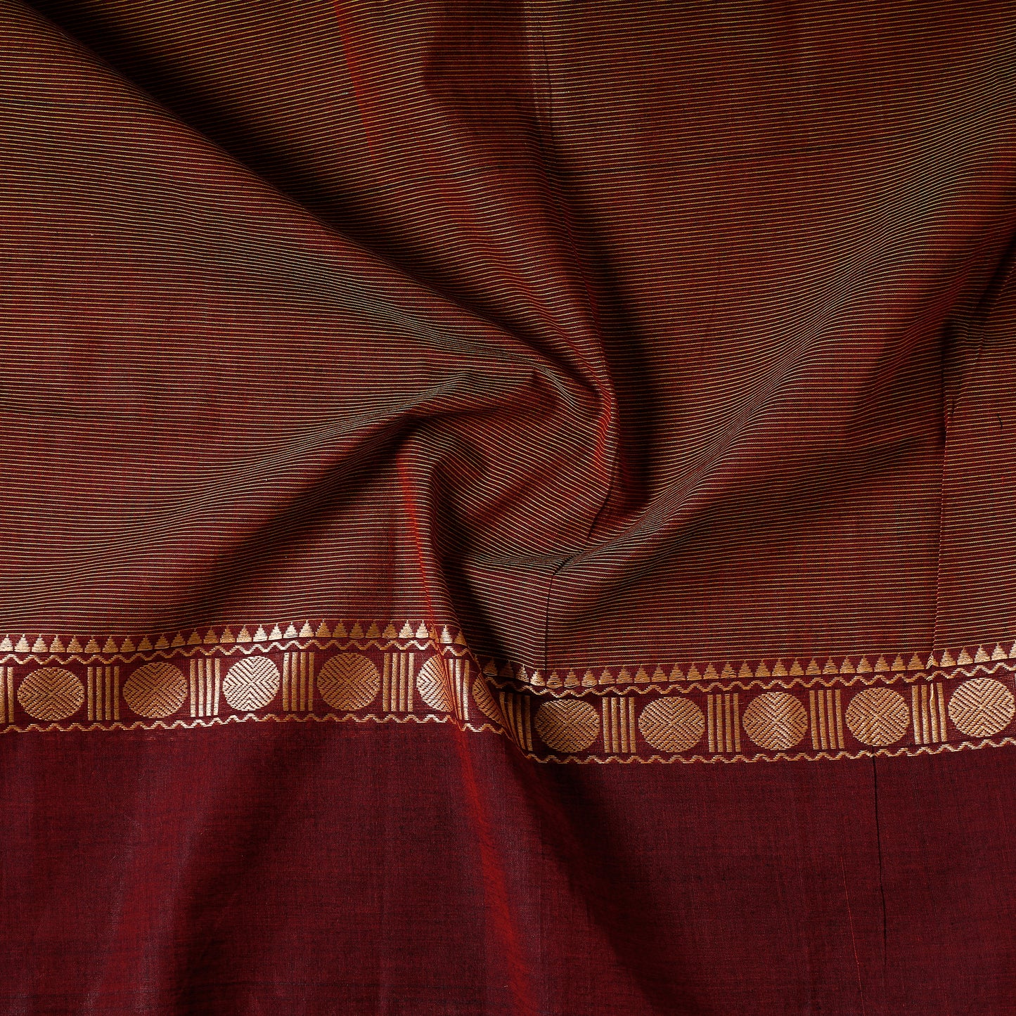 Brown - Kanchipuram Cotton Precut Fabric (1.45 Meter)