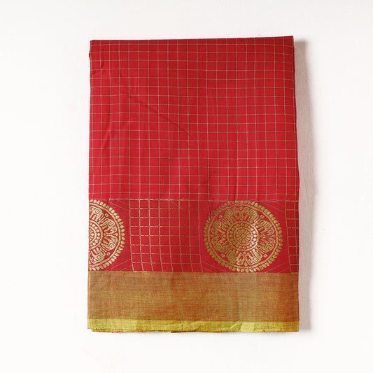 Red - Kanchipuram Cotton Precut Fabric (1.15 Meter)