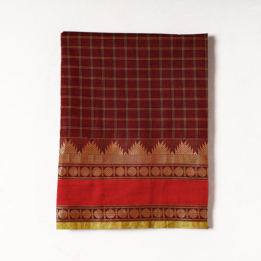 Brown - Kanchipuram Cotton Precut Fabric (1.25 Meter)