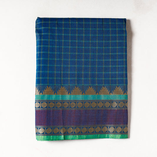 Blue - Kanchipuram Cotton Precut Fabric (1.6 Meter)