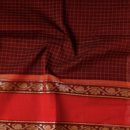 Maroon - Kanchipuram Cotton Precut Fabric (1 Meter)