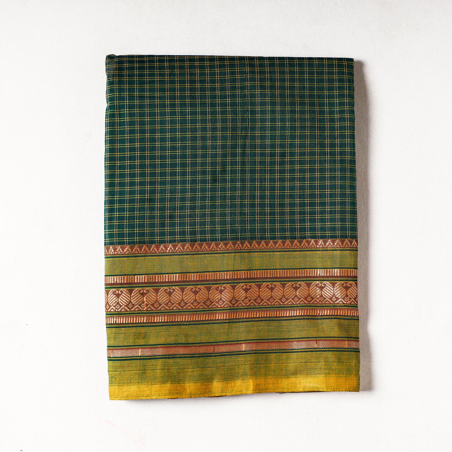 Green - Kanchipuram Cotton Precut Fabric (1.5 Meter)