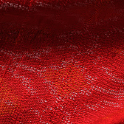 Red - Puttapaka Ikat Weave Handloom Pure Raw Silk Fabric