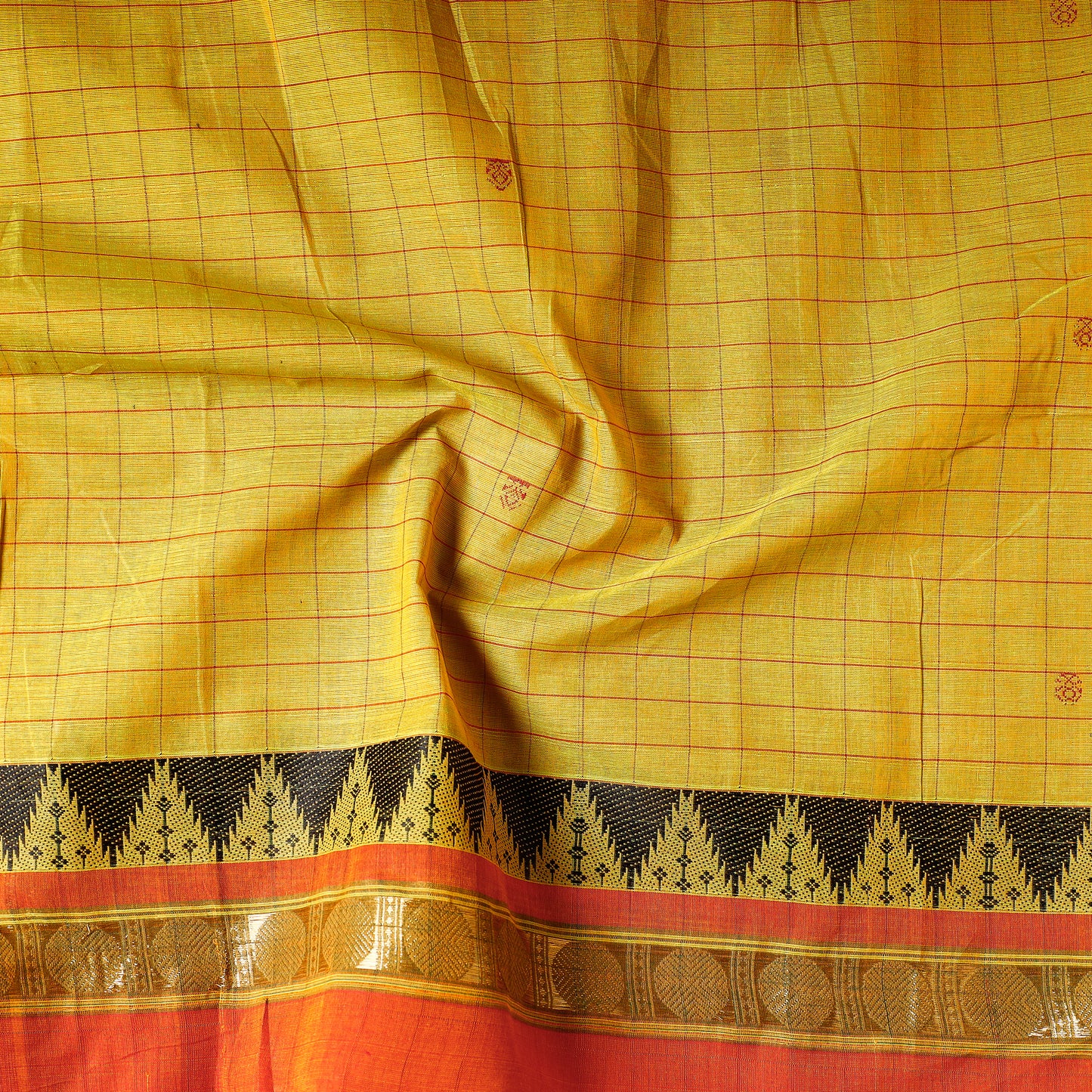 Yellow - Kanchipuram Cotton Precut Fabric (1.5 Meter)