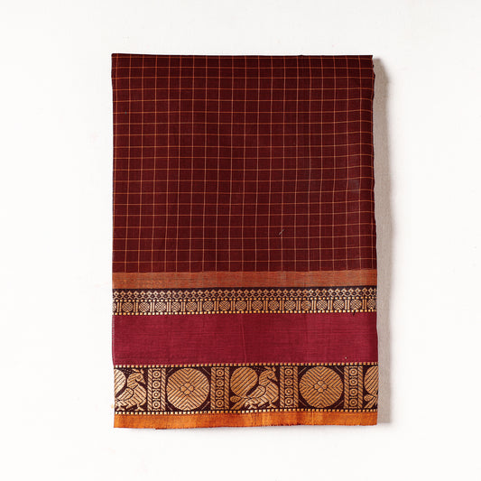 Maroon - Kanchipuram Cotton Precut Fabric (1.9 Meter)