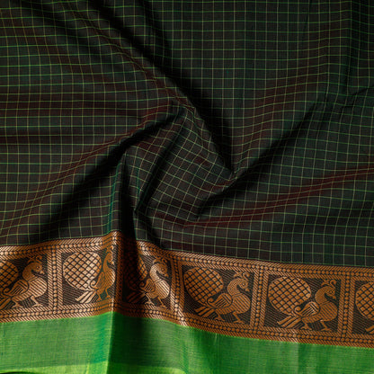 Black - Kanchipuram Cotton Precut Fabric (1.55 Meter)