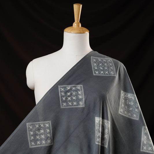 Grey - Nui Shibori Tie-Dye Cotton Fabric