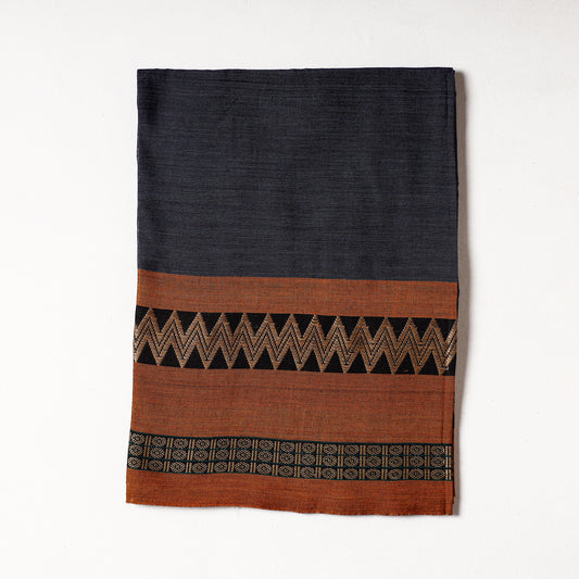 Black - Kanchipuram Cotton Precut Fabric (1.2 Meter)