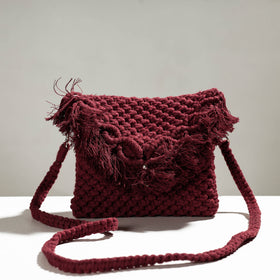 Buy Thread Work Handcrafted Macrame Sling Bag Online l iTokri.com