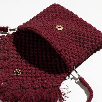 Brown - Thread Work Handcrafted Macrame Sling Bag