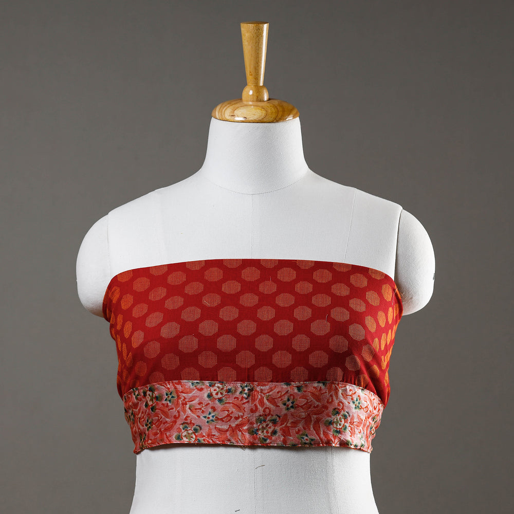 Red - Jacquard Cotton Blouse Piece