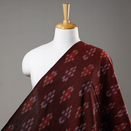 Maroon - Pochampally Ikat Weave Cotton Fabric