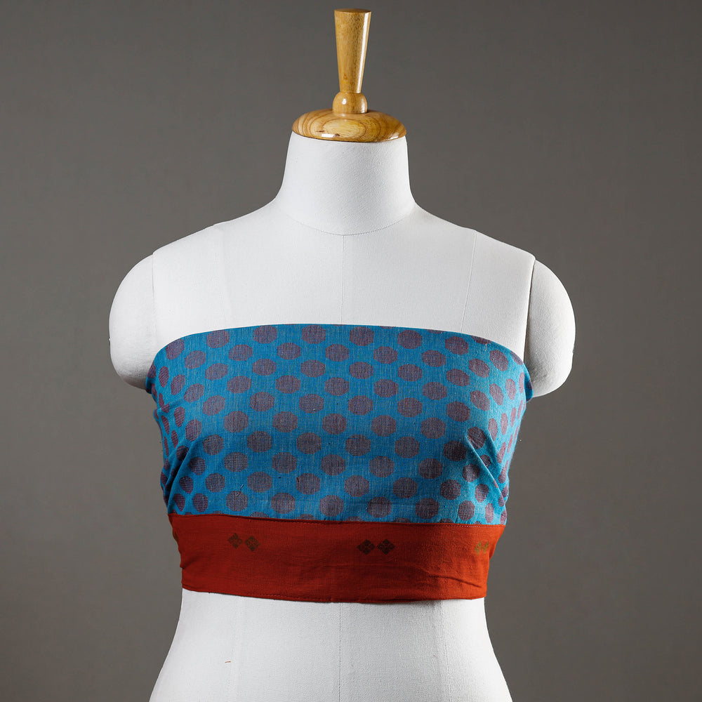 Blue - Jacquard Cotton Blouse Piece