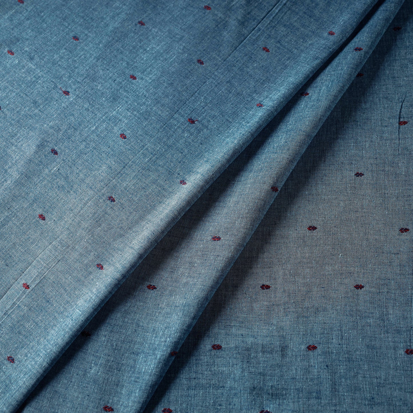 Blue - Jacquard Prewashed Cotton Fabric