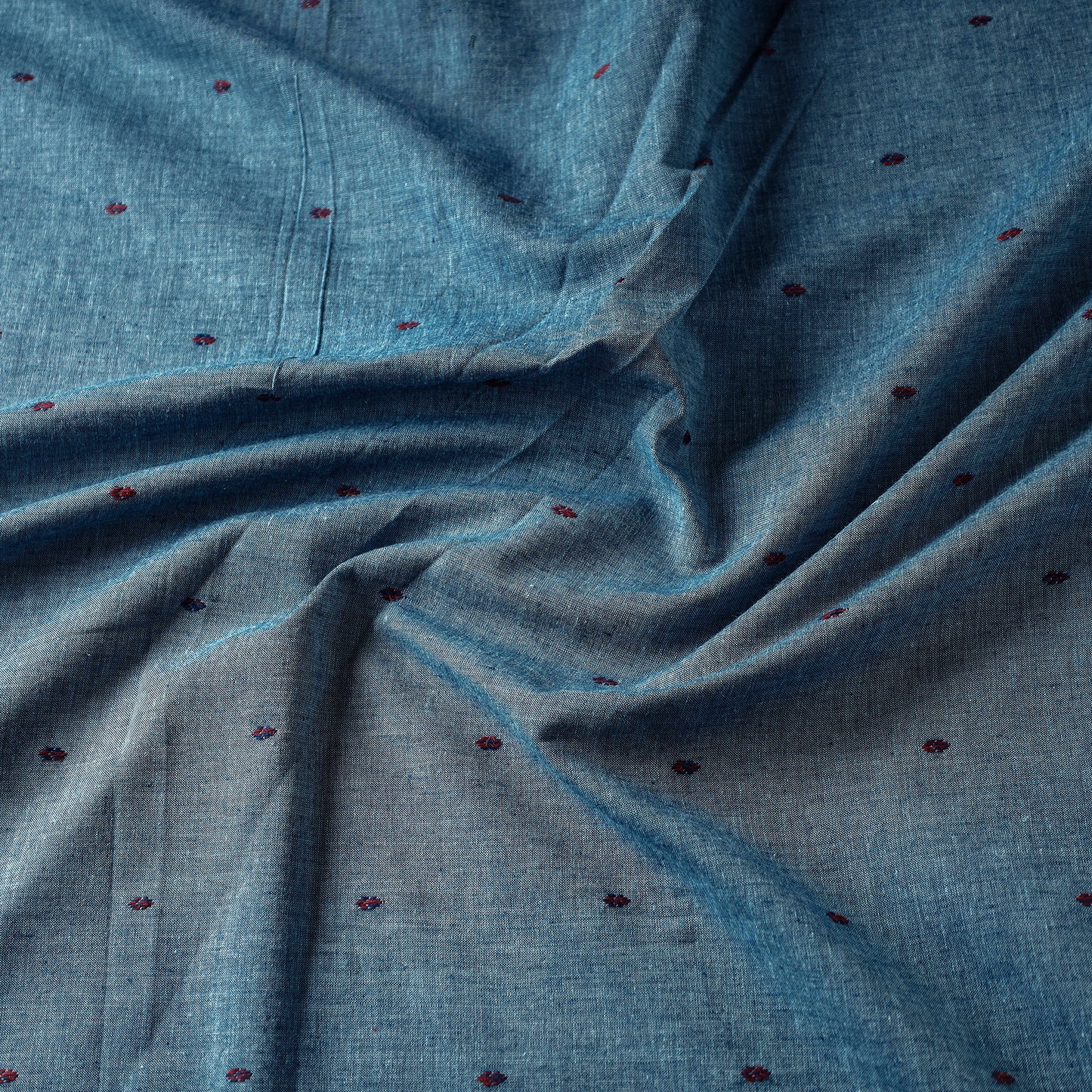 Blue - Jacquard Prewashed Cotton Fabric