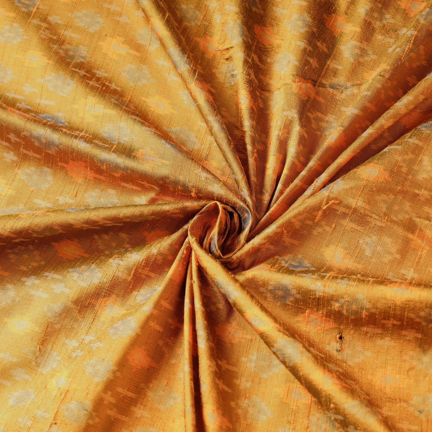 Patterned Yellow Pochampally Ikat Raw Silk Pure Handloom Fabric