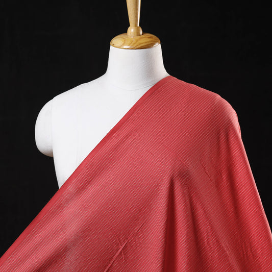 Red - Prewashed Running Stitch Cotton Fabric