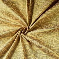 Corn Yellow Patterned Pochampally Ikat Raw Silk Pure Handloom Fabric