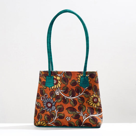 Orange - Handpainted Kalamkari Natural Dyed Cotton Shoulder Bag