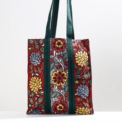 Red - Handpainted Kalamkari Natural Dyed Cotton Shoulder Bag