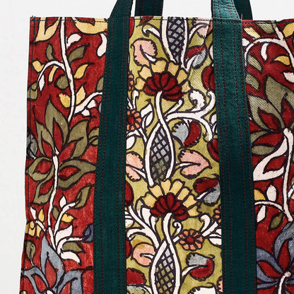Red - Handpainted Kalamkari Natural Dyed Cotton Shoulder Bag