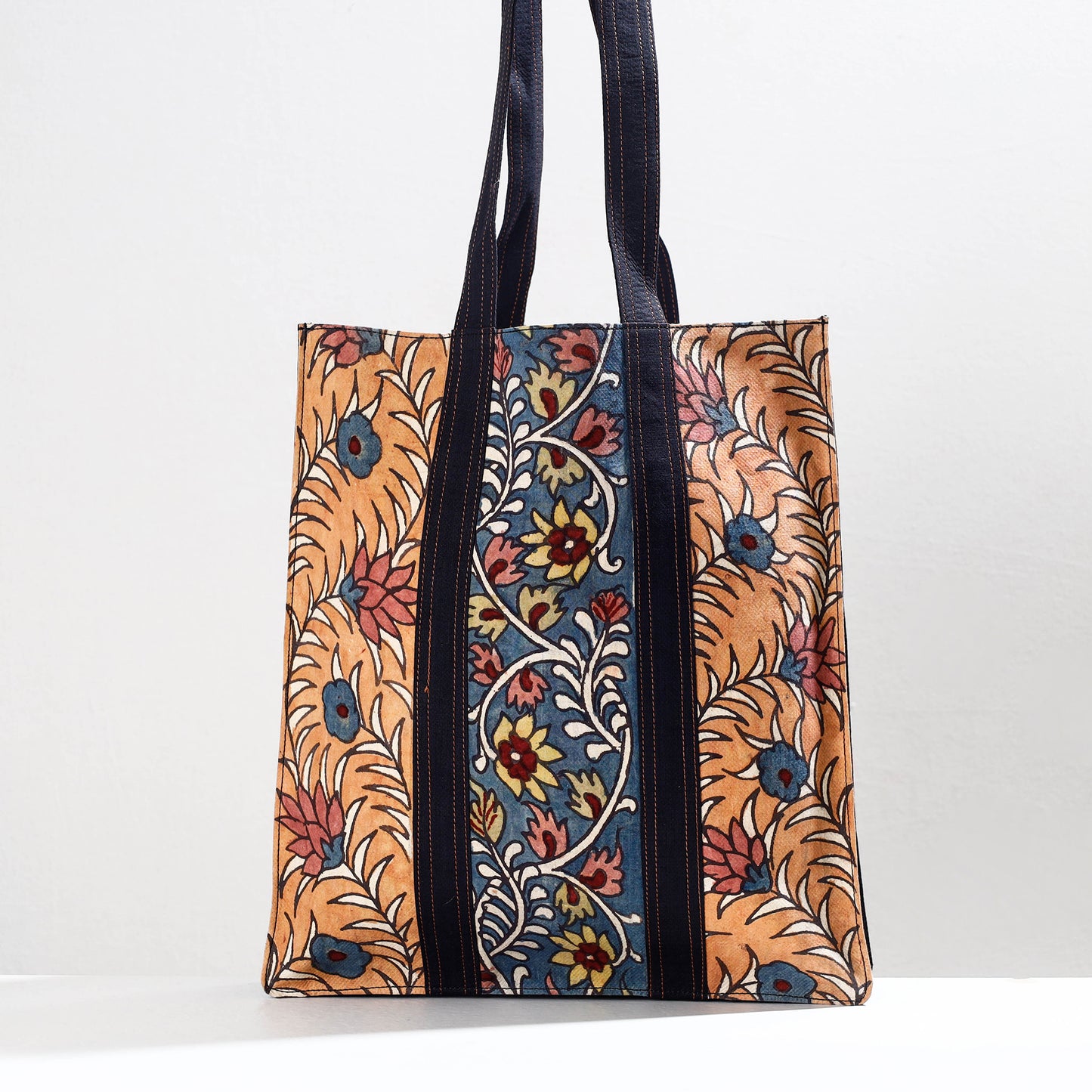 Peach - Handpainted Kalamkari Natural Dyed Cotton Shoulder Bag