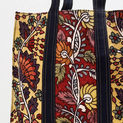 Yellow - Handpainted Kalamkari Natural Dyed Cotton Shoulder Bag