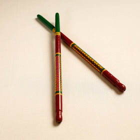  Handmade Lacquered Wooden Garba Dandiya Sticks 