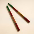  Handmade Lacquered Wooden Garba Dandiya Sticks 
