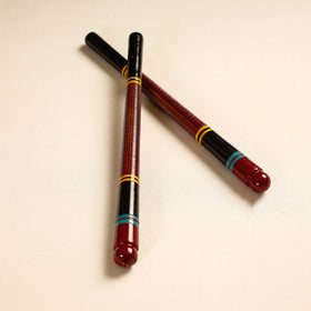  Handmade Lacquered Wooden Garba Dandiya Sticks 