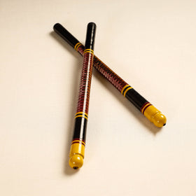  Handmade Lacquered Wooden Garba Dandiya Sticks 