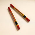  Handmade Lacquered Wooden Garba Dandiya Sticks 