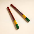  Handmade Lacquered Wooden Garba Dandiya Sticks 