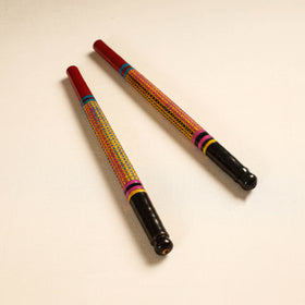  Handmade Lacquered Wooden Garba Dandiya Sticks 