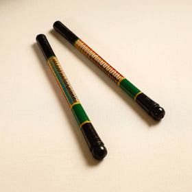  Handmade Lacquered Wooden Garba Dandiya Sticks 