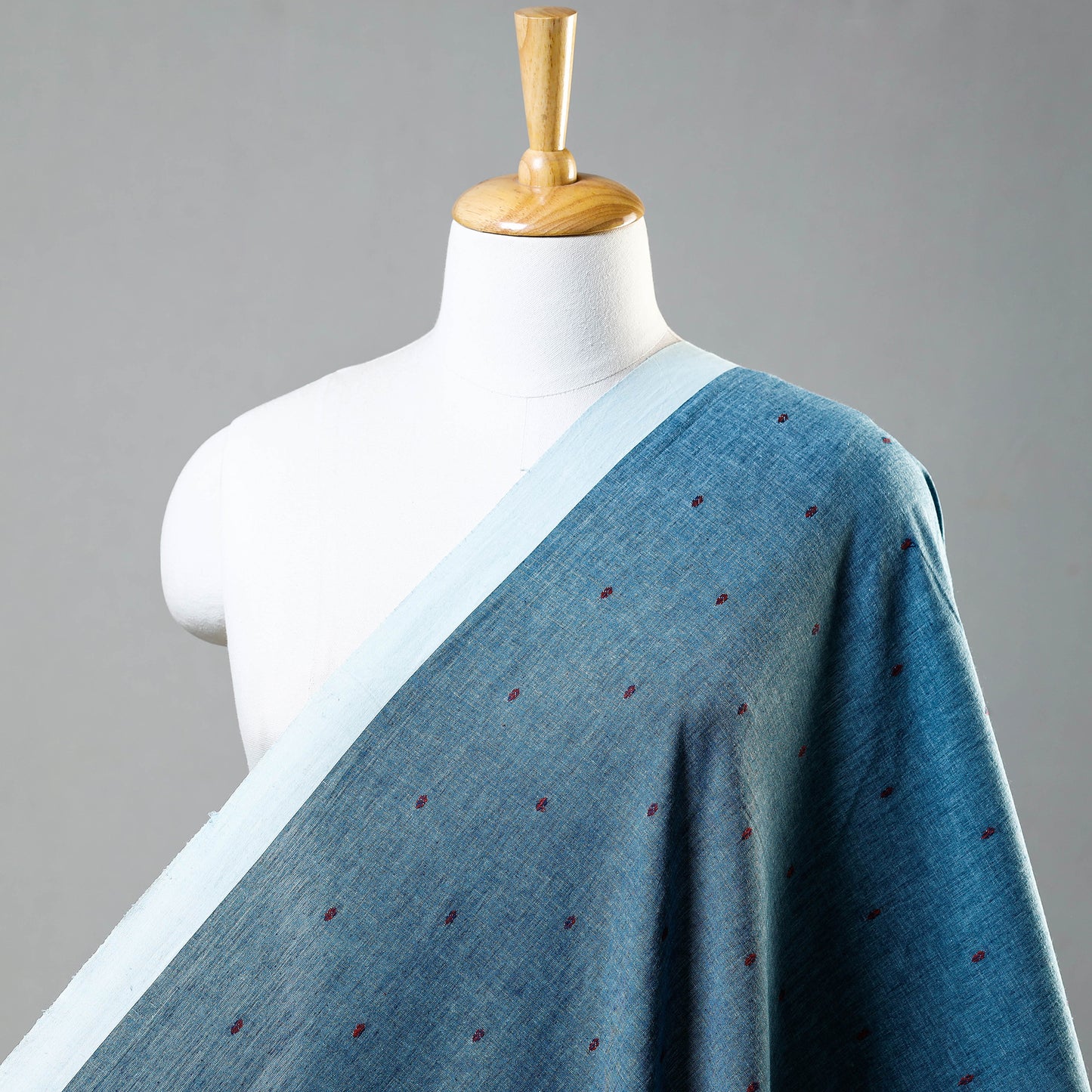 Blue - Jacquard Prewashed Cotton Fabric
