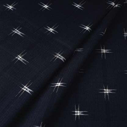 Blue - Pochampally Double Ikat Handloom Cotton Fabric 09