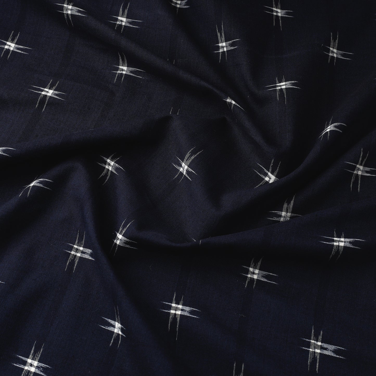 Blue - Pochampally Double Ikat Handloom Cotton Fabric 09