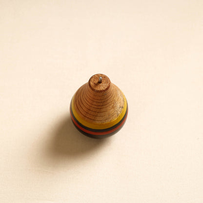 Handmade Lacquered Wooden Spinning Top - Lattu