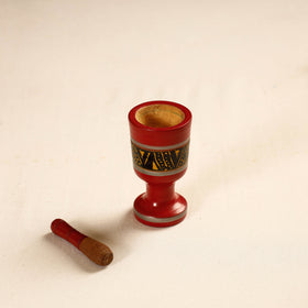  Handmade Lacquered Wooden Mortar & Pestle Set - Small 