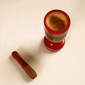  Handmade Lacquered Wooden Mortar & Pestle Set - Small 