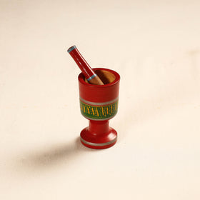  Handmade Lacquered Wooden Mortar & Pestle Set - Small 