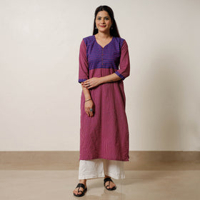  Running Stitch Cotton Straight Kurta with Jacquard Patchwork 14 